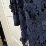 ZARA NWT INTRICATE 3D DRESS | NAVY | SMALL | BALLOON SLEEVES | DETAILED ROSETTE Photo 6