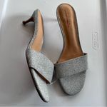 Revolve Women’s 37/US 6  LMS Silver Glitter Slip On Kitten Heel Mules Like-New Photo 11