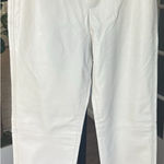 ZARA Faux Leather Legging Pants High Rise Cream White Skinny Zip Hem Sz Small Photo 0