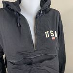 John Galt John J Galt Black Pullover 1/2 Zip Zip Pouch Sz M? Fit Hooded Nylon Coat Jacket Photo 2