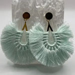 Teal Light Blue‎ Stud Dangle Earrings Threaded Blue Photo 0