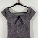 Vintage Betsy & Adam Full Silver Sparkle Off Shoulder Gown Size 8 Made in USA Photo 4