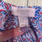 St. Tropez  WEST Tank Top Red White And Blue Floral Print Size XL (177) Photo 5