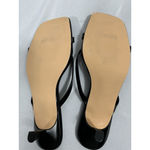 Womans NWOT Strappy Slipon Sandals 8.5 Black Kitten Heel Square Toe Photo 6