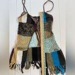 Moda International Crochet Cover Up, Size L Brown Size L Photo 3