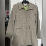 Worthingon Spring longer length blazer windowpane houndstooth brown lime green 6 Photo 0