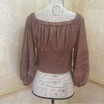 ASTR  the label off the shoulder boho floral chiffon sleeve crop top M Photo 4