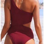 Cupshe NWT One Shoulder Cut Out Ribbed Swim Photo 1
