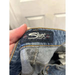 Silver Jeans  Francy Mini Skirt Womens‎ 6 Blue Denim Mid Rise Raw Hem Zip Fly Photo 7