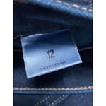 EXPRESS Blue High Waisted Front Slit Midi Cargo A-line Denim Jeans Skirt Size 12 Photo 3