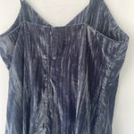 Elodie  V-Neck Velvet Cami Dress in Blue Slate Blueish Gray Large Photo 8