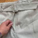 Ann Taylor Wide leg trousers pants with matching belt cream high waisted Sz 14 Photo 9
