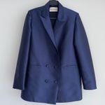 Grover Rad Jacket Womens XS Blue Collection 001 Wool Silk Art Oversized Blazer Black Photo 0