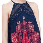 Free People Shea Printed Halter Neck Mini Dress Navy Pink Size Small Photo 1