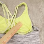 Lululemon Women Neon Yellow Gray White Slay The Studio 2 in 1 Bra Tank Top sz 6 Photo 4