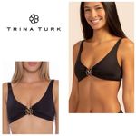 Trina Turk New.  black jeweled bikini top. Size 6. Retails $96 Photo 6