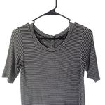 Banana Republic Women XS Striped Soft Short Sleeve Button Back Shirt Photo 1