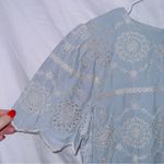 English Factory Blue Eyelet Lace Detail Short Sleeve Mini Dress size XS Photo 1