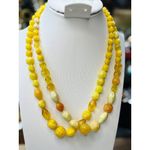 Vintage Yellow butterscotch Multicolor Beaded Necklace Set Multi Photo 1