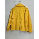 Womans Metro Style Yellow Cropped Zip Up Windbreaker Small Photo 1