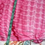 Rue Juju  large pink white tie dye print pullover tie front short sleeve casual Photo 3