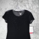 J.R. Nites by Caliendo Dress 4 Petite Black Velvet Maxi Beaded Goth Glam Vintage Size 4P Photo 3