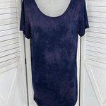 Silence + Noise  Tie Dye Split Back Tunic Tee Shirt Blue Purple Medium Photo 0