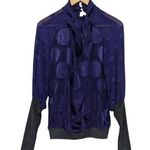 Love moschino Y2K  Sheer Embroidered Polka Dot Blouse Wool Preppy Workwear Office Photo 0