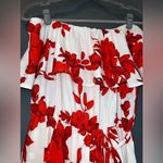 Privy New Vici  White and Red Silk Romper Dress Photo 5