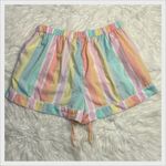 Isaac Mizrahi Pajama Set- Size M Pastel Striped Silky Short Sleeve Shorts Photo 4