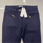 NWT Versace Collection Stretch leggings with Medusa Zipper Blue Size 6 Photo 11