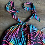 Grace Karin Multiclor Colorful Leaf Print Halter Tie Tankini Size Medium Photo 7