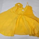 LPA  Asymmetrical Ruffle Wrap Dress in Golden Yellow XS Photo 8