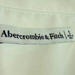 Abercrombie & Fitch Cream White Short Sleeve Notch Collar Blouse Shirt Top Sz S Photo 2