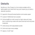 Toms Tropez Spanish Villa Wedge Heel Sandals Shoes 7.5 New NWT Suede Perforated Photo 7