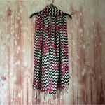 Unbranded Black & White Zig Zag Stripe Chevron Pink Flirt Graphic Scarf Photo 5