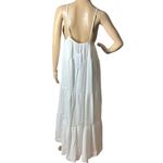 SNDYS Indigo Dress Womans XL White Maxi Plunging Neckline Summer Flowy NEW Photo 3
