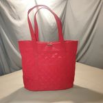 Vera Bradley Large Tall Quilted Red Tote Bag Interior Pockets Colorful Lining Photo 0