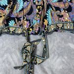 Haute Hippie  Top Medium Smocked Boho Bell Sleeve Tie‎ Cropped Festival Artsy NEW Photo 8