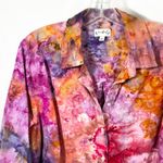 Wonderly Plus Size 1X Top Handmade Tie Dye Button Up Pink Orange Purple Boho 816 Photo 3