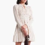 Ulla Johnson  Rosalind Dress in Cream Size 4 Women’s Striped Metallic Photo 1
