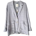 Madewell NWTs Larsen Relaxed Blue Blazer Linen Cotton size XL Boyfriend Photo 2