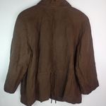 J. Jill L Chocolate Linen Pocketed Jacket Brown Size L Photo 5