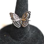 Source Unknown NWOT Stylish Butterfly Silver Tone Size 9 Cuff Trendy Ring Photo 0