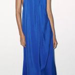 ZARA Elegant Blue Halter Maxi Dress Photo 0
