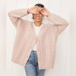Jenni Kayne Cable Fisherman Cocoon Cardigan in blush pink Size XXS (oversized) Photo 1