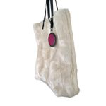 Maison Atia Faux Fur Tote Bag White Photo 4