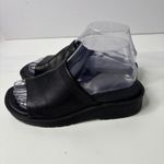 Cherokee VTG 90s  Black Leather Slip On Sandals Slides Y2K Chunky Womens 7 Shoes‎ Photo 3