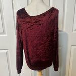Michael Stars red velvet asymmetrical long sleeve pullover Photo 10