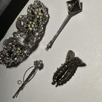 Lot Of 4 Silver Tone Women’s / Girl’s Hair Clip Barrettes / pins Accessories Photo 5